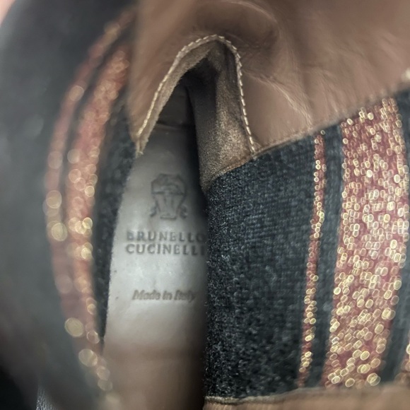 Brunello Cucinelli Metallic Black Leather Boots - Picture 9 of 9